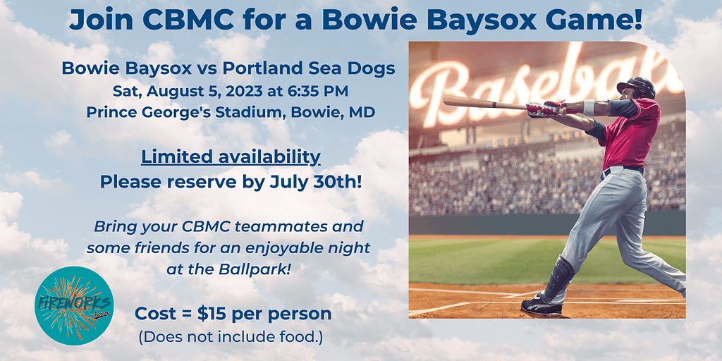 Join CBMC for a Bowie Baysox Game! CBMC Montgomery County